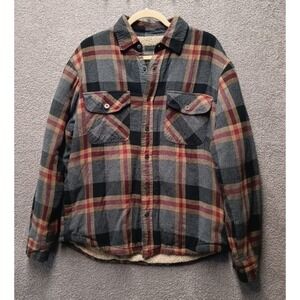 Grizzly Mountain Men's L Sherpa‎ Flannel Shacket – Cozy Heavy Plaid Winter Layer
